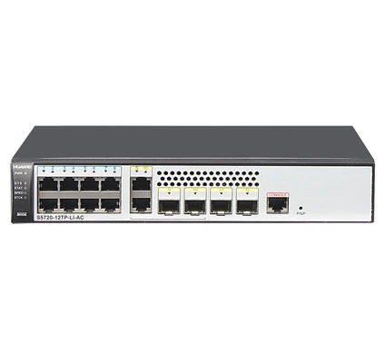 S5720-12TP-LI-AC 336 Gbps Sakelar Ethernet Optik 4K VLAN